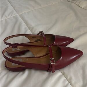 Women's Burgundy Slingback Flats